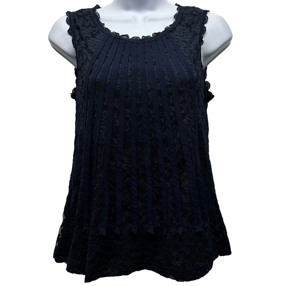 New! Choklate Paris Women’s Sz Small Navy Blue Lace Lined Tank, V563